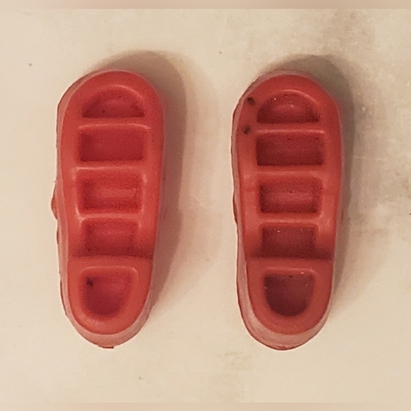 Vintage 1976 Bionic Woman or Dusty Kenner doll Red Wedge sandals - Picture 5 of 5